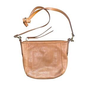 FOSSIL Sydney Crossbody Tan Beige Caramel Brown Leather Purse Bag w Strap EUC